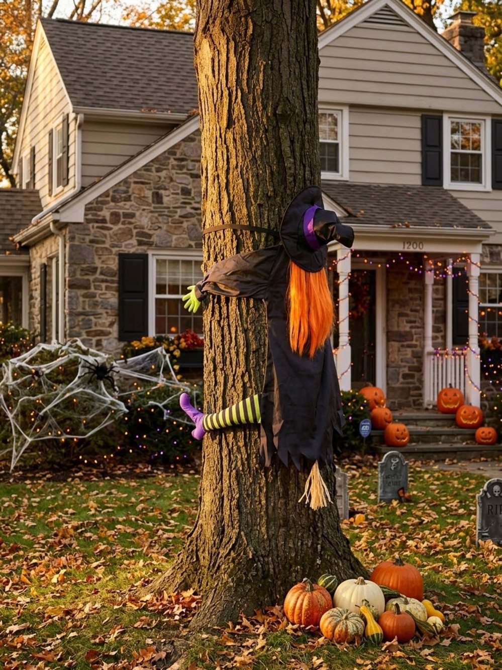 The Halloween Collection Crashing Witch, Outdoor Decor, Hanging Tree, Prop Bruja
